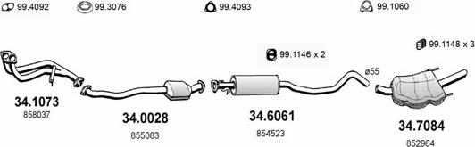 ASSO ART1638 - Система випуску ОГ autocars.com.ua