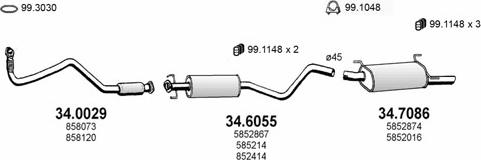 ASSO ART1643 - Система випуску ОГ autocars.com.ua