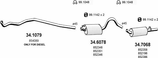 ASSO ART1648 - Система випуску ОГ autocars.com.ua