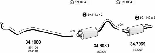 ASSO ART1649 - Система випуску ОГ autocars.com.ua