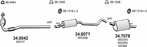 ASSO ART1698 - Система випуску ОГ autocars.com.ua