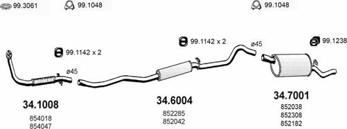 ASSO ART1707 - Система випуску ОГ autocars.com.ua