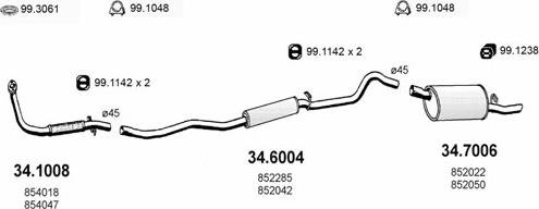 ASSO ART1709 - Система випуску ОГ autocars.com.ua