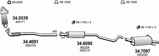 ASSO ART1721 - Система випуску ОГ autocars.com.ua