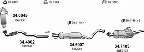 ASSO ART1745 - Система випуску ОГ autocars.com.ua