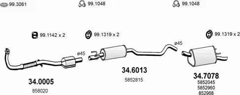 ASSO ART1749 - Система випуску ОГ autocars.com.ua