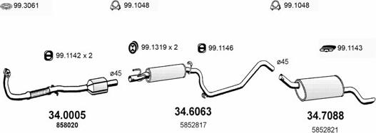 ASSO ART1753 - Система випуску ОГ autocars.com.ua