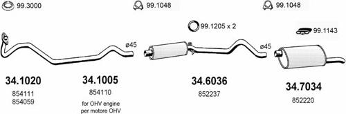 ASSO ART1774 - Система випуску ОГ autocars.com.ua