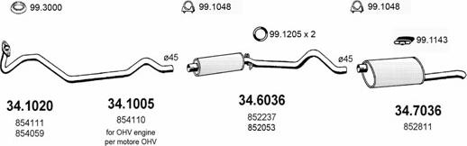 ASSO ART1775 - Система випуску ОГ autocars.com.ua