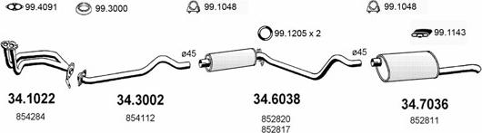 ASSO ART1784 - Система випуску ОГ autocars.com.ua