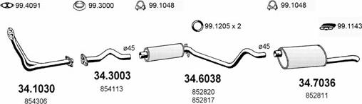 ASSO ART1811 - Система випуску ОГ autocars.com.ua