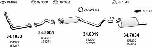 ASSO ART1816 - Система випуску ОГ autocars.com.ua