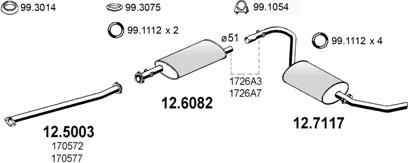 ASSO ART1829 - Система випуску ОГ autocars.com.ua