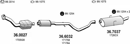 ASSO ART1845 - Система випуску ОГ autocars.com.ua