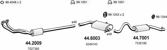 ASSO ART2222 - Система випуску ОГ autocars.com.ua