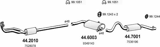 ASSO ART2223 - Система випуску ОГ autocars.com.ua