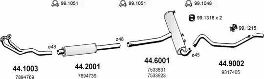 ASSO ART2250 - Система выпуска ОГ avtokuzovplus.com.ua