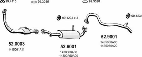 ASSO ART2382 - Система выпуска ОГ avtokuzovplus.com.ua