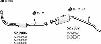 ASSO ART2398 - Система випуску ОГ autocars.com.ua