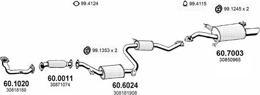 ASSO ART2489 - Система випуску ОГ autocars.com.ua