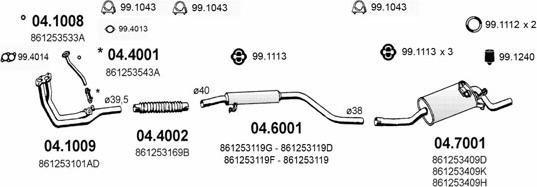 ASSO ART2509 - Система випуску ОГ autocars.com.ua