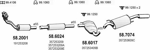 ASSO ART2539 - Система випуску ОГ autocars.com.ua