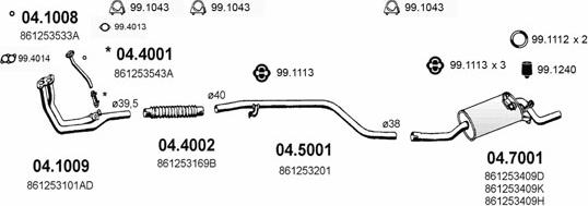 ASSO ART2603 - Система випуску ОГ autocars.com.ua