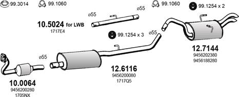 ASSO ART2802 - Система випуску ОГ autocars.com.ua
