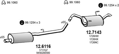 ASSO ART2834 - Система випуску ОГ autocars.com.ua