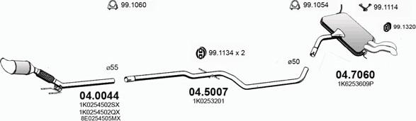 ASSO ART2877 - Система випуску ОГ autocars.com.ua