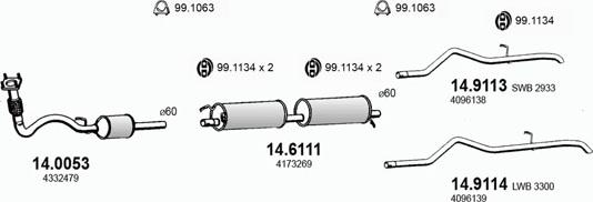 ASSO ART2888 - Система випуску ОГ autocars.com.ua