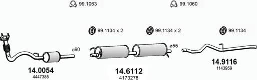 ASSO ART2890 - Система випуску ОГ autocars.com.ua