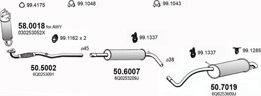 ASSO ART2922 - Система выпуска ОГ avtokuzovplus.com.ua