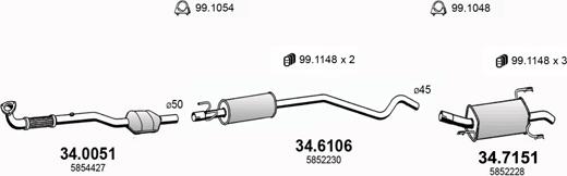 ASSO ART3021 - Система выпуска ОГ avtokuzovplus.com.ua