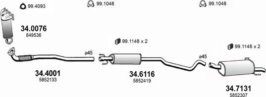 ASSO ART3106 - Система випуску ОГ autocars.com.ua