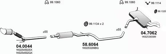 ASSO ART3164 - Система випуску ОГ autocars.com.ua