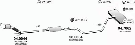ASSO ART3167 - Система випуску ОГ autocars.com.ua