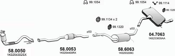 ASSO ART3170 - Система выпуска ОГ avtokuzovplus.com.ua