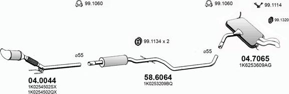 ASSO ART3173 - Система випуску ОГ autocars.com.ua