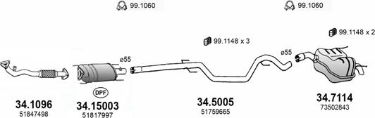 ASSO ART3304 - Система выпуска ОГ avtokuzovplus.com.ua