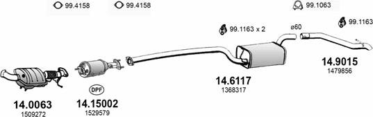 ASSO ART3376 - Система випуску ОГ autocars.com.ua