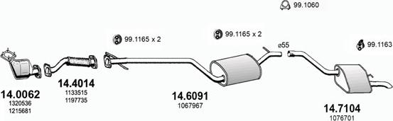 ASSO ART3389 - Система випуску ОГ autocars.com.ua