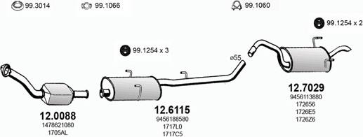 ASSO ART3424 - Система выпуска ОГ avtokuzovplus.com.ua