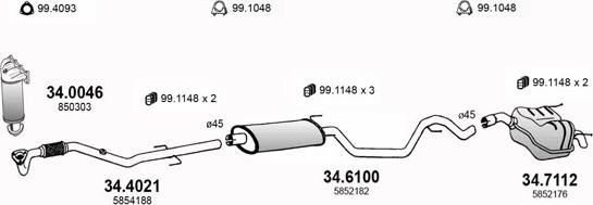 ASSO ART3551 - Система випуску ОГ autocars.com.ua