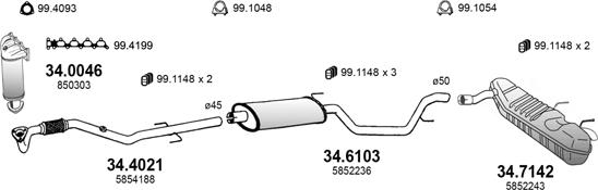 ASSO ART3552 - Система випуску ОГ autocars.com.ua