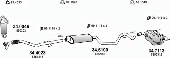 ASSO ART3554 - Система випуску ОГ autocars.com.ua