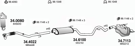 ASSO ART3555 - Система випуску ОГ autocars.com.ua