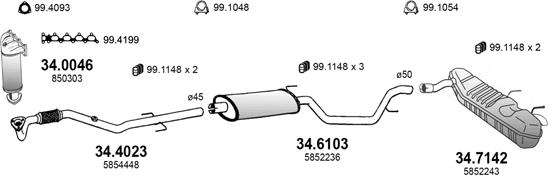 ASSO ART3556 - Система випуску ОГ autocars.com.ua