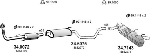 ASSO ART3570 - Система випуску ОГ autocars.com.ua