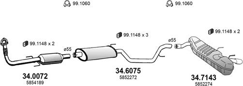 ASSO ART3592 - Система випуску ОГ autocars.com.ua